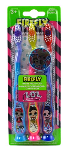 Firefly Toothbrush Lol Surprise Value Pack +Cap (6 Pieces) (22167)<br><br><br>Case Pack Info: 4 Units