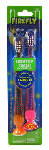 Firefly Toothbrush With Light Up Timer 1 Min Soft 2-Count (22172)<br><br><br>Case Pack Info: 72 Units