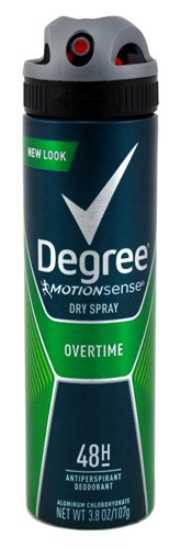 Degree Deodorant 3.8oz 48 Hour Dry Spray Overtime (22244)<br><br><br>Case Pack Info: 12 Units