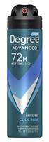 Degree Deodorant Advanced 3.8oz Dry Spray Cool Rush (22246)<br><br><br>Case Pack Info: 12 Units