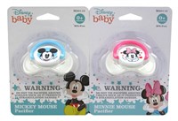 Disney Baby Pacifier Mickey & Minnie 0+M(12 Pieces) (23041)<br><br><br>Case Pack Info: 6 Units