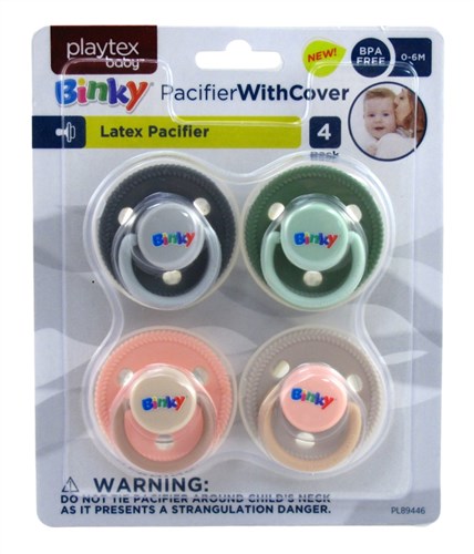 Playtex Baby Latex Pacifier W/ Cover 4 Pack 0-6 Months No Bpa (23048)<br><br><br>Case Pack Info: 24 Units