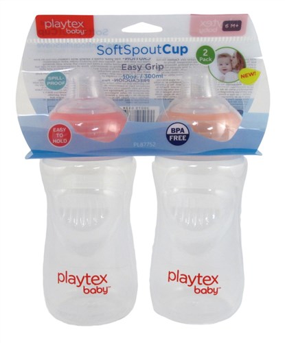 Playtex Baby Softspout Cup Easy Grip 2 Pack 6 Month+ 10oz (23050)<br><br><br>Case Pack Info: 24 Units