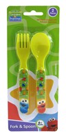 Sesame Beginnings Fork & Spoon Set Asst 6+ Months Bpa-Free (23053)<br><br><br>Case Pack Info: 72 Units