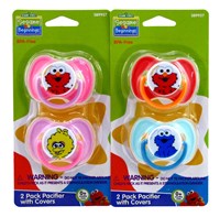 Sesame Beginnings Pacifier W/ Cover Boys/Girls 0+ M (12 Pieces) (23055)<br><br><br>Case Pack Info: 6 Units