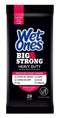 Wet Ones Anti-Bacterial Hand Wipes Big & Strong 28 Ct (6 Pieces) (23371)<br><br><br>Case Pack Info: 1 Unit