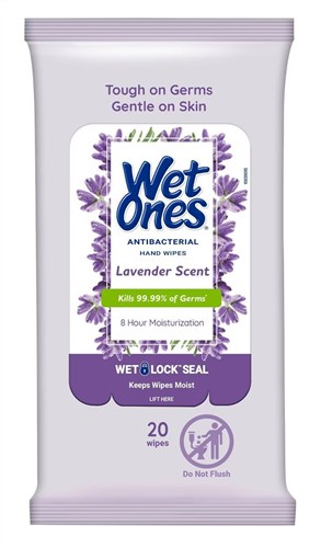 Wet Ones Anti-Bacterial Hand Wipes Lavender 20 Ct (10 Pieces) (23374)<br><br><br>Case Pack Info: 1 Unit