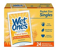 Wet Ones Hand Wipes Singles Tropical Splash 24 Count Box