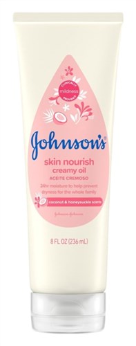 Johnsons Skin Nourish Creamy Oil Coconut + Honeysuckle 8oz (24165)<br><br><br>Case Pack Info: 24 Units