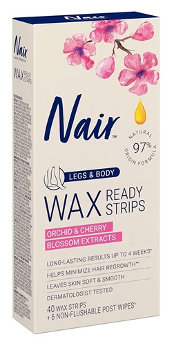 Nair Hair Remover Wax Ready- Strips 40 Count Legs/Body (24409)<br><br><span style="color:#FF0101"><b>12 or More=Unit Price $7.26</b></span style><br>Case Pack Info: 12 Units