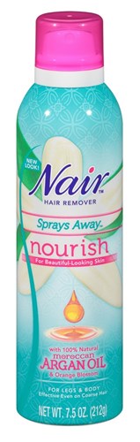 Nair Hair Remover Sprays Away Nourish Argan Oil 7.5oz (24412)<br><br><span style="color:#FF0101"><b>12 or More=Unit Price $9.03</b></span style><br>Case Pack Info: 12 Units