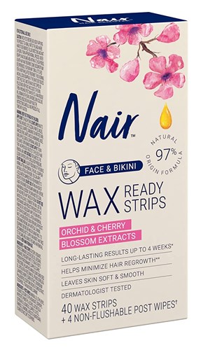 Nair Hair Remover Wax Ready- Strips 40 Count Face/Bikini (24427)<br><br><span style="color:#FF0101"><b>12 or More=Unit Price $5.19</b></span style><br>Case Pack Info: 12 Units
