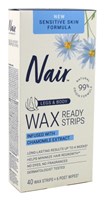 Nair Hair Remover Wax Ready Strips 40 Count Sensitive Body (24444)<br><br><span style="color:#FF0101"><b>12 or More=Unit Price $7.26</b></span style><br>Case Pack Info: 12 Units