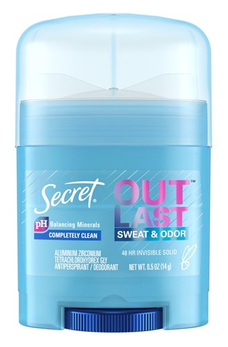 Secret Deodorant Outlast 0.5oz Invisible Solid (12 Pieces) (24600)<br><br><br>Case Pack Info: 2 Units