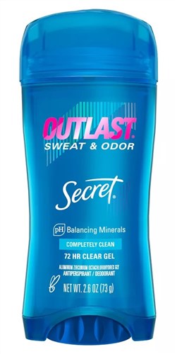 Secret Deodorant Outlast 2.6oz Clear Gel Completely Clean (24604)<br><br><br>Case Pack Info: 12 Units