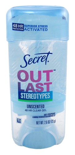 Secret Deodorant Outlast 2.6oz Clear Gel Unscented (24697)<br><br><br>Case Pack Info: 12 Units