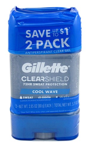 Gillette Deodorant Twin Pack Cool Wave 2.85oz Clear Gel (24707)<br><br><br>Case Pack Info: 6 Units