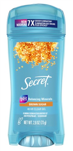 Secret Deodorant 2.6oz Clear Gel Brown Sugar (24810)<br><br><br>Case Pack Info: 12 Units