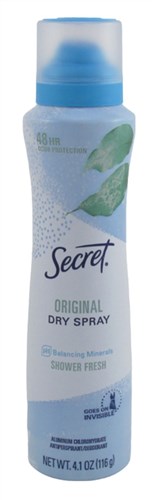 Secret Deodorant Dry Spray Original Shower Fresh 4.1oz (24812)<br><br><br>Case Pack Info: 12 Units