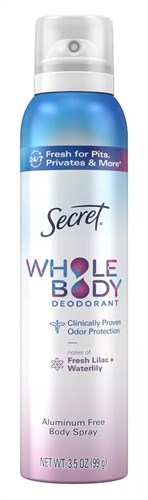 Secret Deodorant Spray Whole Body Fresh Lilac 3.5oz (24818)<br><br><br>Case Pack Info: 12 Units