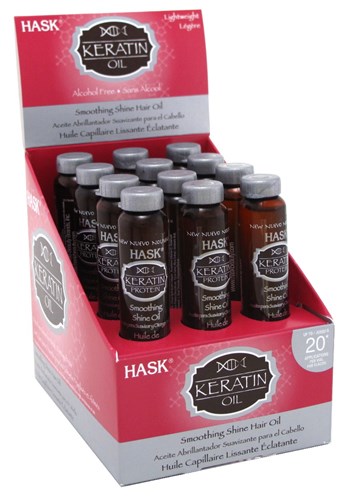 Hask Vials Keratin Protein Smoothing Shine Oil (12 Pieces) (25483)<br><br><br>Case Pack Info: 2 Units