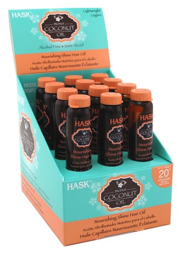 Hask Vials Coconut Oil Nourish Shine Oil (12 Pieces) Display (25507)<br><br><br>Case Pack Info: 2 Units