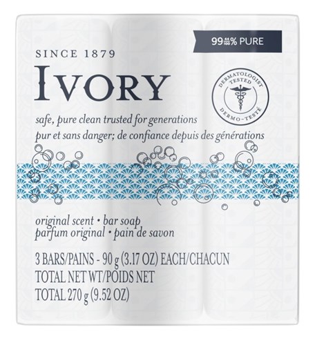 Ivory Bar Soap Original Scent 3 Count 9.52oz (25881)<br><br><br>Case Pack Info: 24 Units