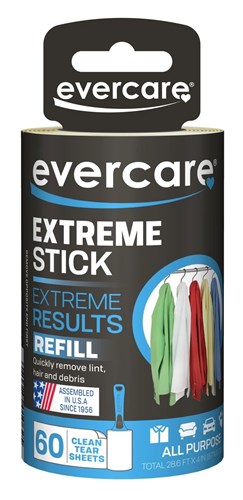 Evercare Lint Roller Extreme Stick Refill 60 Sheets (25966)<br><br><span style="color:#FF0101"><b>12 or More=Unit Price $2.90</b></span style><br>Case Pack Info: 72 Units