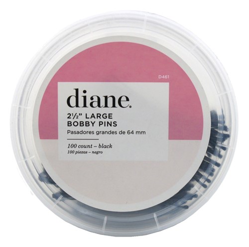 Diane Bobby Pins 2.5Inch Large Black 100 Count Tub (26264)<br><br><span style="color:#FF0101"><b>12 or More=Unit Price $2.38</b></span style><br>Case Pack Info: 48 Units