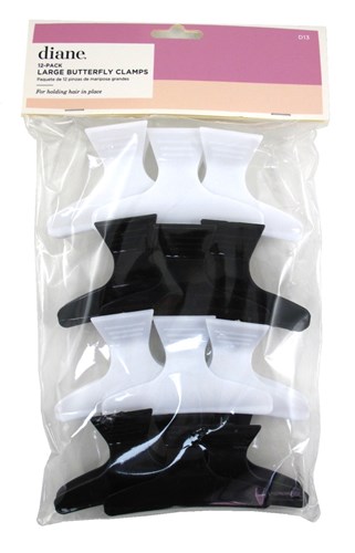 Diane Butterfly Clamps Large 12 Count (12 Pieces) (26289)<br><br><br>Case Pack Info: 1 Unit