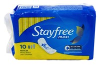 Stayfree Maxi Regular 10 Count (26995)<br><br><br>Case Pack Info: 12 Units