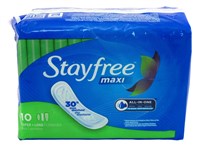 Stayfree Maxi Super Long 10 Count (26996)<br><br><br>Case Pack Info: 12 Units