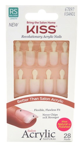 Kiss Salon Acrylic Natural 28 Count Real Short Nude (27526)<br><br><span style="color:#FF0101"><b>12 or More=Unit Price $3.60</b></span style><br>Case Pack Info: 36 Units