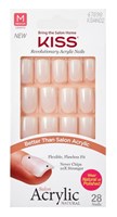 Kiss Salon Acrylic Natural 28 Count Medium Length Flat Tip (27527)<br><br><span style="color:#FF0101"><b>12 or More=Unit Price $3.66</b></span style><br>Case Pack Info: 36 Units