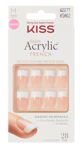 Kiss Salon Acrylic French 28 Count Medium Square Natural (27532)<br><br><span style="color:#FF0101"><b>12 or More=Unit Price $5.68</b></span style><br>Case Pack Info: 36 Units