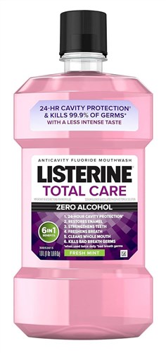 Listerine Mouthwash Total Care Freshmint Zero Alcohol 1 Liter (28784)<br><br><br>Case Pack Info: 6 Units