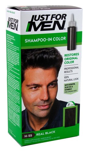 Just For Men Shampoo In #H-55 Haircolor Real Black (28955)<br><span style="color:#FF0101">(ON SPECIAL 6% OFF)</span style><br><span style="color:#FF0101"><b>12 or More=Special Unit Price $7.24</b></span style><br>Case Pack Info: 12 Units
