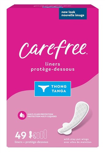 Carefree Thong Regular 49 Count Unscented Liner (29611)<br><br><br>Case Pack Info: 12 Units