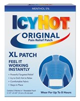 Icy Hot Patch Extra Strength Xl Back & Large Area 3 Patches (30046)<br><br><span style="color:#FF0101"><b>12 or More=Unit Price $6.63</b></span style><br>Case Pack Info: 24 Units