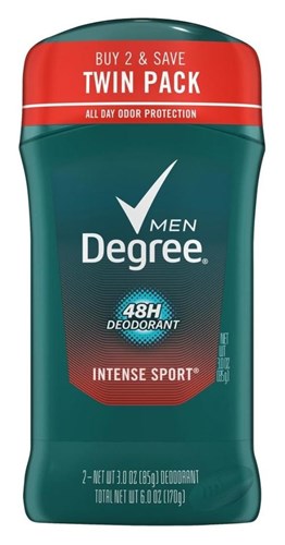 Degree Deodorant 3oz Mens 48Hr Intense Sport Twin-Pack (30327)<br><br><br>Case Pack Info: 6 Units