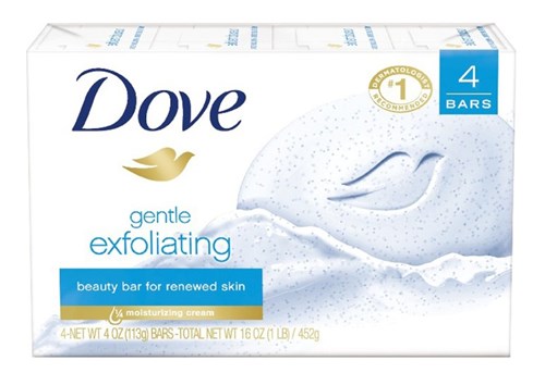 Dove Bar Soap Gentle Exfoliating 3.75oz 4 Count (30351)<br><br><br>Case Pack Info: 18 Units