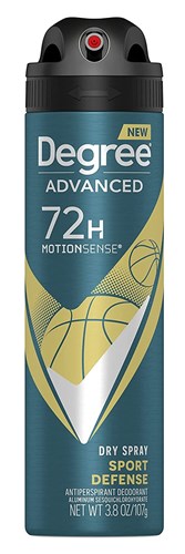 Degree Deodorant Advanced 3.8oz Dry Spray Sport Defense (30352)<br><br><br>Case Pack Info: 12 Units