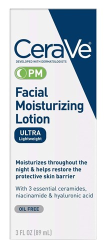 Cerave Moisturizing Facial Lotion Pm 3oz Oil Free (31219)<br><br><br>Case Pack Info: 12 Units