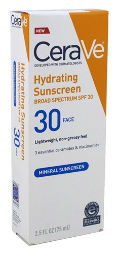 Cerave Sunscreen Hydrating Spf#30 Face 2.5oz (31232)<br><br><br>Case Pack Info: 24 Units