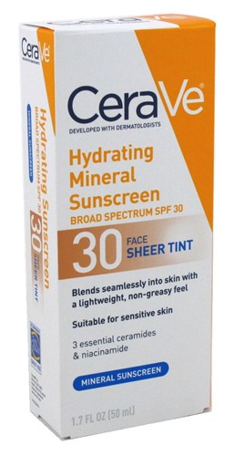 Cerave Sunscreen Hydrating Mineral Spf#30 Face Tint 1.7oz (31234)<br><br><br>Case Pack Info: 24 Units