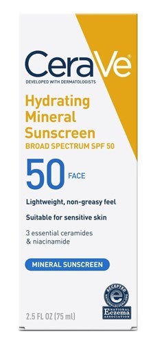 Cerave Sunscreen Hydrating Spf#50 Face 2.5oz (31276)<br><br><br>Case Pack Info: 24 Units