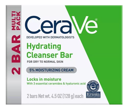 Cerave Hydrating Cleanser Bar 4.5oz 2 Pack (31292)<br><br><br>Case Pack Info: 6 Units