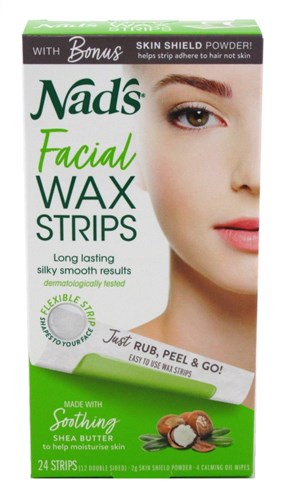 Nads Facial Wax Strips 24 Count (31387)<br><br><span style="color:#FF0101"><b>12 or More=Unit Price $5.40</b></span style><br>Case Pack Info: 6 Units