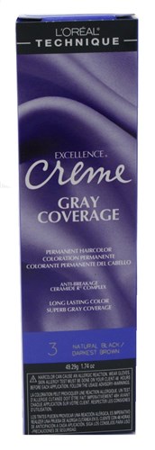 Loreal Excel Creme Color #3 Natural Black 1.74oz (31955)<br><span style="color:#FF0101">(ON SPECIAL 15% OFF)</span style><br><span style="color:#FF0101"><b>6 or More=Special Unit Price $3.17</b></span style><br>Case Pack Info: 72 Units