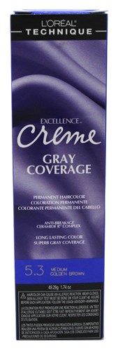 Loreal Excel Creme Color #5.3 Medium Golden Brown 1.74oz (31980)<br><span style="color:#FF0101">(ON SPECIAL 15% OFF)</span style><br><span style="color:#FF0101"><b>6 or More=Special Unit Price $3.17</b></span style><br>Case Pack Info: 72 Units